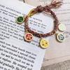 Nuevo brazalete estilo chino cinco caminos Dios de la Riqueza pulsera cuerda de color estilo celebridad de internet thangka oro francés antiguo mantra Yan brazalete de jade verde