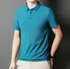 Traje de Seda de Hielo Sin Costuras para Hombres de Mediana Edad y Mayores Camisa Polo Casual de Negocios de Manga Corta para Hombres y Papá Traje de Pantalón Casual de Seda de Hielo Lote