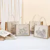 Bolsa de Patchwork de Lona, Bolsa de Yute para Niños Personalizada de Graffiti DIY, Bolsa de Regalo sin Estampar, Bolsa de Lona