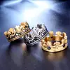 Anillo de titanio vintage estilo romano retro europeo y americano con corona de rubí, joyería gótica para hombres y mujeres, venta al por mayor, entrega de una sola pieza