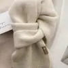 Bufanda de Punto para Otoño e Invierno con Lana, Bufanda Cálida y Engrosada, Bufanda Versátil Estilo Coreano con Etiqueta de Cuero, Bufanda Linda para Niños