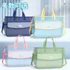 Bolsa de Mão Transparente com Tela na Cor Dopamina, Bolsa de Armazenamento de Livros para Estudantes com Aparência Sofisticada, Bolsa de Ombro com Armazenamento Classificado de 5 Camadas