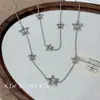 Collar Doble Capa Apilado de Estrella Hueca de Cinco Puntas para Mujer, Collar de Diseño Sencillo de Nicho, Cadena para Clavícula Moderna y de Alta Gama