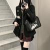 Traje Uniforme jk Original Feminino Outono e Inverno Genuíno Estilo College Vestido Escolar Cardigã de Tricô Empilhado em um Conjunto Completo