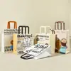 Bolsas de Regalo Personalizadas de Papel Kraft Bolsas para Llevar Leche con Té Café Repostería Bolsas de Embalaje para Llevar Bolsas de Papel para Pan