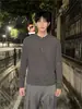 Camiseta Henley de Rayas Verticales de Manga Larga para Hombre Sensación de Alta Gama Sensación Perezosa Relajada Capa Interior Capa Base Top Casual Holgado