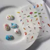 Adesivos de Unha Estilo Chinês Peixe Koi da Sorte Folha de Lótus Carpa em Relevo Tridimensional Decoração Fina e Resistente
