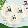 Suéter Lindo con Estampado de Panda Camiseta Base Manga Larga Chaqueta Madre e Hija Madre e Hijo Moda Primavera y Otoño Ropa para Niños