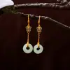 Ganchos para Orejas de Resina con Forma de Abanico y Gota de Agua Vintage Pendientes Versátiles Retro Moda Temperamento Pendientes de Nicho Venta al por Mayor