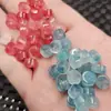 Contas de jade azul de corte reto, contas de ábaco, contas de jade soltas, espaçadores vermelho-rosa, contas para acessórios de pulseira DIY