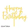 Decoración Acrílica Grande para Pastel Transfronteriza con Texto en Inglés Feliz Cumpleaños Inserto para Pastel Suministros para Fiestas Fabricante