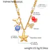 Estilo Océano Misterioso DIY Zircón Caballito de Mar Estrella de Mar Colgante Múltiple Gota de Aceite Set de Joyería Chapado en Oro Real de 18K Joyería Transfronteriza