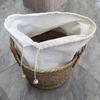 Cesta para ropa sucia tejida a mano de paja, hecha a mano, de Amazon, para guardar ropa sucia, cesta tejida para guardar ropa de cambio.