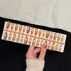 Uñas Vestibles Amber Meteor de 30 Piezas con Perlas de Cristal y Efecto Ojo de Gato, Nuevas Puntas de Uñas Pre-hechas al por Mayor