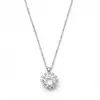 Pingente de Girassol de Moissanita 2 Quilates Zircônia Totalmente Diamantada Elegante Corrente de Clavícula Feminina Floco de Neve Luxo Leve Atacado