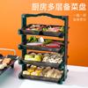 Prato Portátil para Preparo de Alimentos, Prato para Panela Quente, Utensílio Doméstico de Cozinha Grande Capacidade Multifuncional Compartimentado Armazenamento Multicamadas Prato para Acompanhamentos Frutas