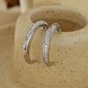 Aretes de Cruz de Plata Esterlina S925 Transfronterizos Europeos y Americanos con Micropavé de Zirconia en Forma de C, Femeninos, Modernos y Versátiles, Aretes para Perforación de Oreja con Aguja de Plata