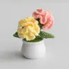Día del Maestro Maceta Tejida Flor Artificial Acabados Adornos Decoración Hogar Amigos Mejor Amigo Regalos Regalo Flores en Maceta