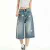 Efecto de caída único que alarga las piernas, tiro alto, cómodos, elegantes, corte ajustado, realzan la altura, disimulan las caderas, shorts de mezclilla versátiles