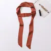 Bufanda de Seda Delgada Estrecha Larga Monocromática de Amazon Transfronteriza Bufanda Pequeña de Color Sólido de Gama Alta Cinta Versátil Estilo Coreano para Bolso