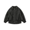 Chaqueta de Cuero Estilo Hong Kong a la Moda para Niños Wulibu, Nuevo Modelo Primavera y Otoño 2026, Top Holgado Cálido Casual para Niños