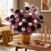 Ramo de Hojas de Arce Artificial Decoración Floral de Mesa para el Hogar Temporada de Cosecha Acción de Gracias Decoración de Otoño Ramo de Calabazas Artificiales
