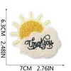 Gracias por Estar Ahí, Parches Bordados Inspiradores para Decoración de Ropa, Bordado de Toalla con Energía Positiva Patrón de Sol Parches Termoadhesivos