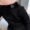Camiseta Térmica de Manga Larga para Niños Otoño e Invierno Bebé Casual Versátil Capa Base Niños y Niñas Cuello Medio Alto Top Interior Cálido