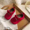 Zapatos Mary Jane para Niñas, Nuevos Zapatos de Princesa Suaves de Otoño con Lazo y Forma de Corazón, Zapatos Planos Dulces Rosas para Niñas