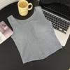 Venta al por mayor de fábrica Chica americana sexy estilo retro tirantes cremallera chaleco pequeño algodón con almohadilla en el pecho cuello cuadrado ropa interior base mujer