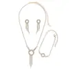 Colar de Franjas com Strass Transfronteiriço, Brincos, Pulseira, Conjunto de Três Peças de Luxo, Vestido de Banquete, Acessórios de Casamento Atacado