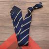 Gravata de padrão listrado marrom retrô romântico francês de 8cm para vestido formal masculino estilo Yupi Sina padrinho