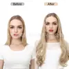 Cabelo Longo Cacheado Ondulado com Linha Transparente, Fábrica de Origem, Peruca Estilo Europeu e Americano, Estilo Linha de Pesca com Presilhas