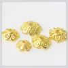 Al por mayor aleación chapado en oro hueco soporte para flores hecho a mano material con cuentas soporte para cuentas tapa de flor accesorios para joyería diy cuentas sueltas
