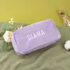 Bolsa de Cosméticos de Pana Bordada Personalizada Simple Portátil Bolsa de Almacenamiento de Viaje Bolsa de Cosméticos Personalizada para Mujer