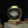 Bola de Cristal Esculpida Céu Estrelado Estéreo 3D Transfronteiriça Luminosa Luz Noturna Ornamento de Vidro para Quarto e Mesa Presente de Aniversário