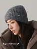 Gorro Tejido de Lana Dopamina Grueso Cálido para el Frío Invierno Moda Mujer Protector de Orejas Otoño