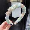 Faixa de Cabelo Scrunchie Grande da Moda, Faixa de Cabelo Plissada Estilo Fada, Presilha Doce Arco-Íris Macaron, Acessórios de Cabelo Atacado