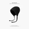 Sombrero de Lana Cálido de Otoño e Invierno Tejido a Mano con Corte en la Puntera Estilo Étnico para Mujer con Borla Protección para las Orejas Gorro de Punto Pulóver