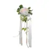 Flor de flor de videira artificial para encosto de cadeira, decoração de casamento, arranjo floral para cenários de casamento, prendedores de cortina florais, nova flor de eucalipto para encosto de cadeira