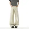Nuevos Pantalones Casuales con Cinturón de Tela Lavada de Alta Calidad y Peso Pesado para Hombre Primavera/Verano Pantalones Largos de Trabajo para Adolescentes