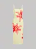Estilo Europeu e Americano Transfronteiriço Verão Novo Floral Sexy Slim-Fit Estampado Alça Fina Ajuste na Cintura Simples Vestido Vestido Fada