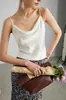 Camisola de Seda para Mujer 2026 Primavera/Verano Nueva Color Sólido Ropa Interior Exterior Estilo Commuter con Encaje y Top de Seda de Morera