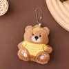 Porta-Chaves de Pelúcia Ursinho Colete Fofo Urso para Vestir Boneca Pequenos Acessórios para Mochila de Estudante Lembrança Atacado