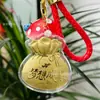 Chaveiro Saco da Sorte 999 Ouro Puro Atrai-Fortuna com Fio Vermelho e Pingente de Cogumelo, Presente Atrai-Riqueza para Melhor Amigo, Presente de Lembrança