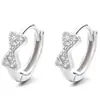 Pendientes Dulces de Lazo para Mujer Plata de Ley 925 Moda OL Diamante Tendencia Aro de Oreja Simple Versátil Joyería Pequeña Fresca para Oreja
