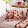 Boda China Roja Doble Felicidad Decoración Habitación de Boda Cojín Sofá Mesita de Noche Borla Acolchado Boda Funda de Cojín Carta de Boda