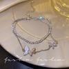 Pulsera de Zirconia Brillante de Lujo Ligero Más Vendida 2026 para Mujer, Diseño de Nicho Versátil de Gama Alta, Elegante Joyería de Mano de Mariposa