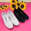 Zapatos de enfermera de verano, transpirables, con agujeros y sin mal olor, con tacón plano, de tela antigua de Beijing, negros, de suela suave, cómodos, para mujer, zapatos de trabajo