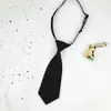 Corbata Pequeña Casera de Color Sólido Ultra Corta para Mujeres, Perezosa, Estilo Libre, Estilo Preppy Lindo, Marrón Retro, Hombres de Jardín de Infancia